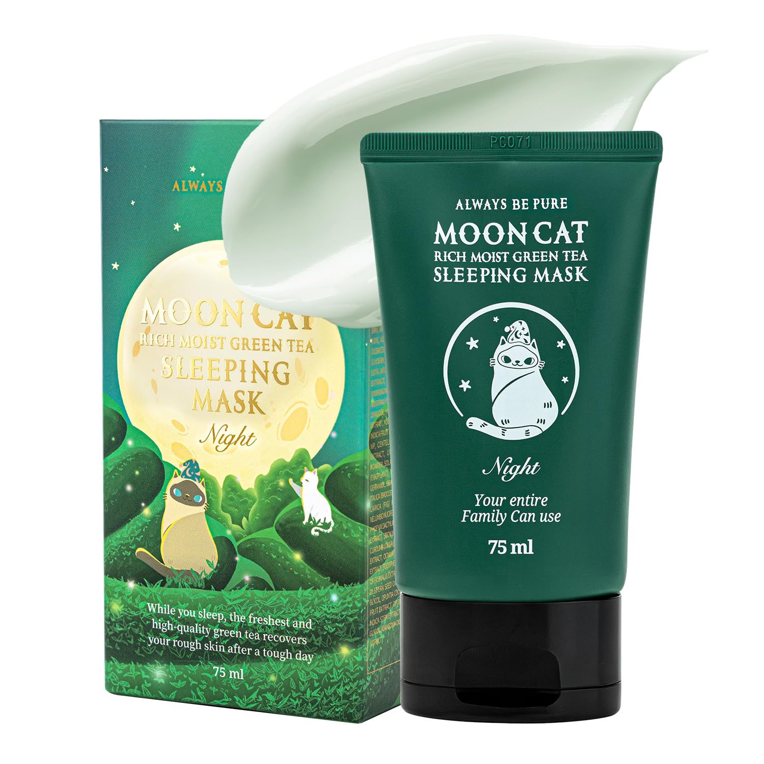 Mooncat Rich Moist Green Tea Sleeping Mask 75ml (2.53oz)